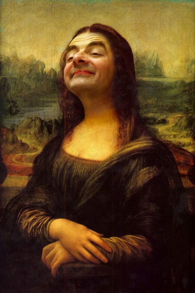 Ảnh chế Mr Bean chính là nàng Mona Lisa nổi tiếng.