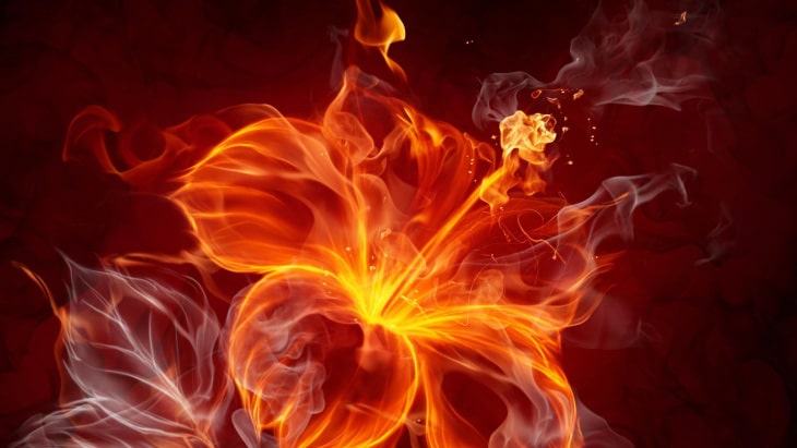 Hình ngọn lửa tạo thành hình bông hoa tuyệt đẹp.