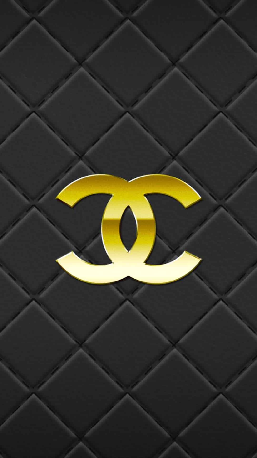 Hình nền Chanel logo vàng ánh kim.