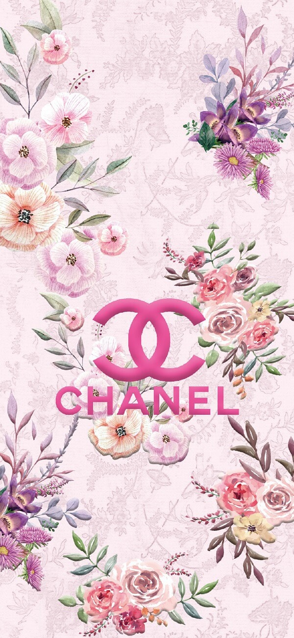 Ảnh nền thương hiệu Chanel hoa lá cành.