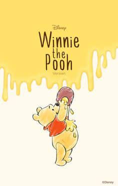 Ảnh nền chú gấu Pooh ăn mật ong cute.