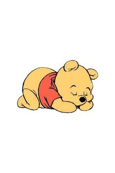 Hình vẽ gấu Pooh đang ngủ.