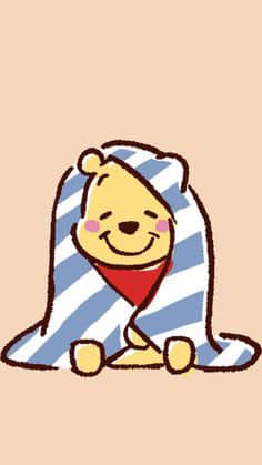 Tải hình ảnh con gấu Pooh hoạt hình trùm chăn.