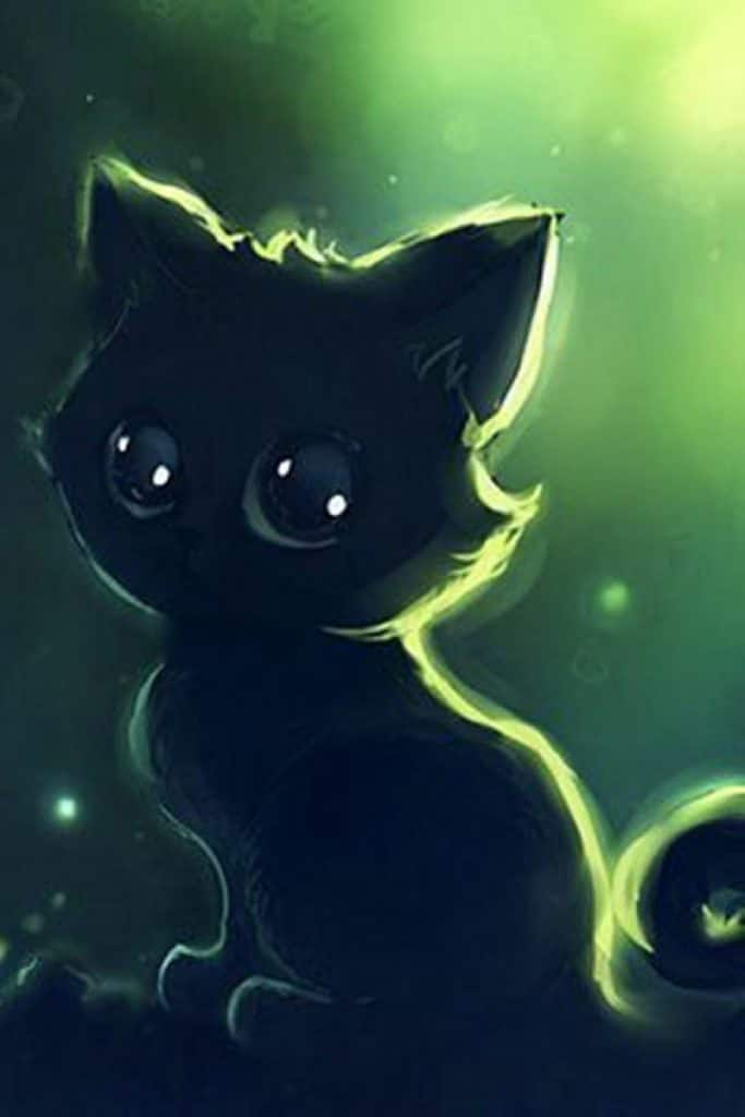 Hình ảnh Anime mèo đen quá cute, dễ thương không tưởng.