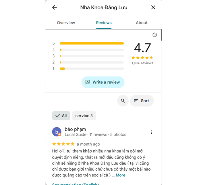 Review của khách hàng Nha Khoa Đăng Lưu – Chi nhánh Bình Thạnh