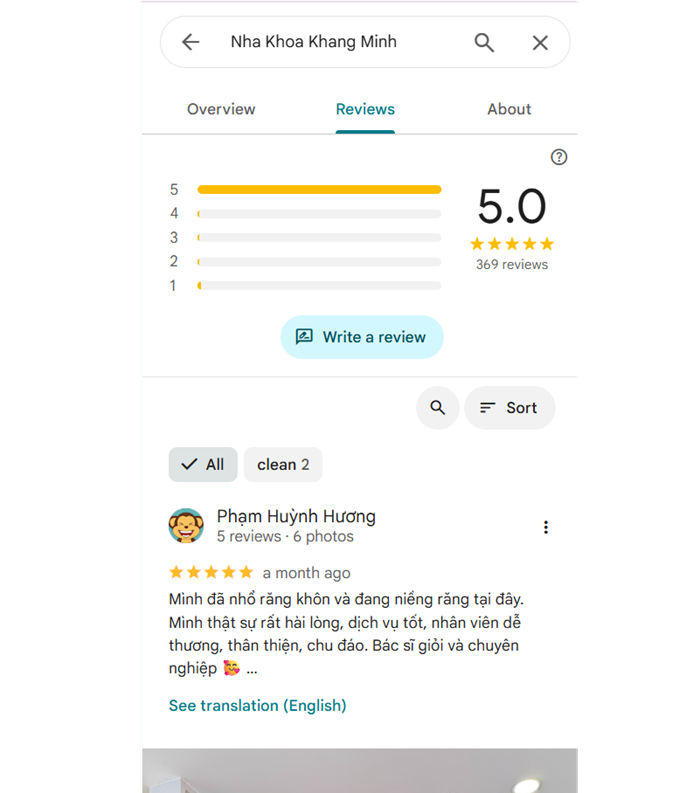 Review của khách hàng Nha khoa Khang Minh
