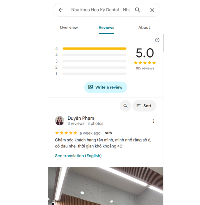 Review của khách hàng Nha khoa Hoa Kỳ