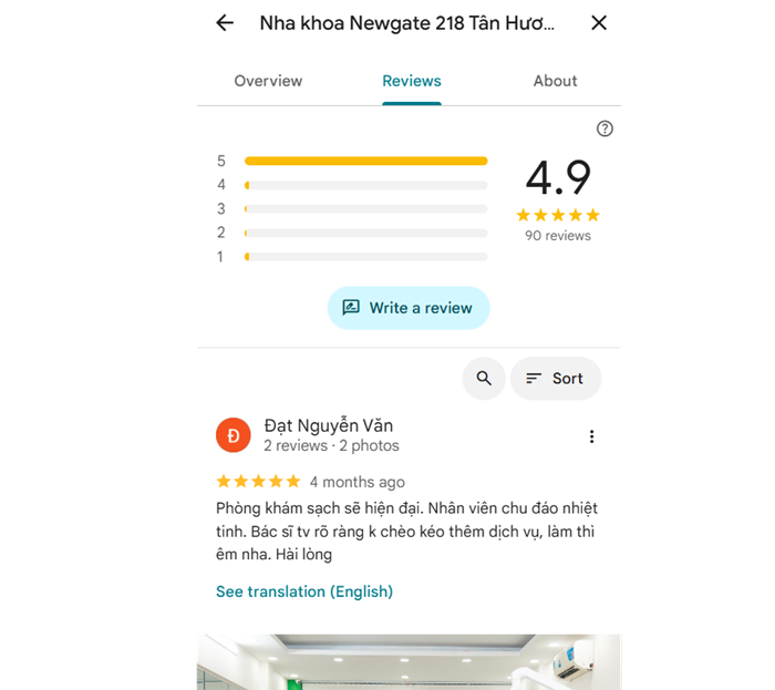 Review của khách hàng Nha khoa Quốc tế New Gate