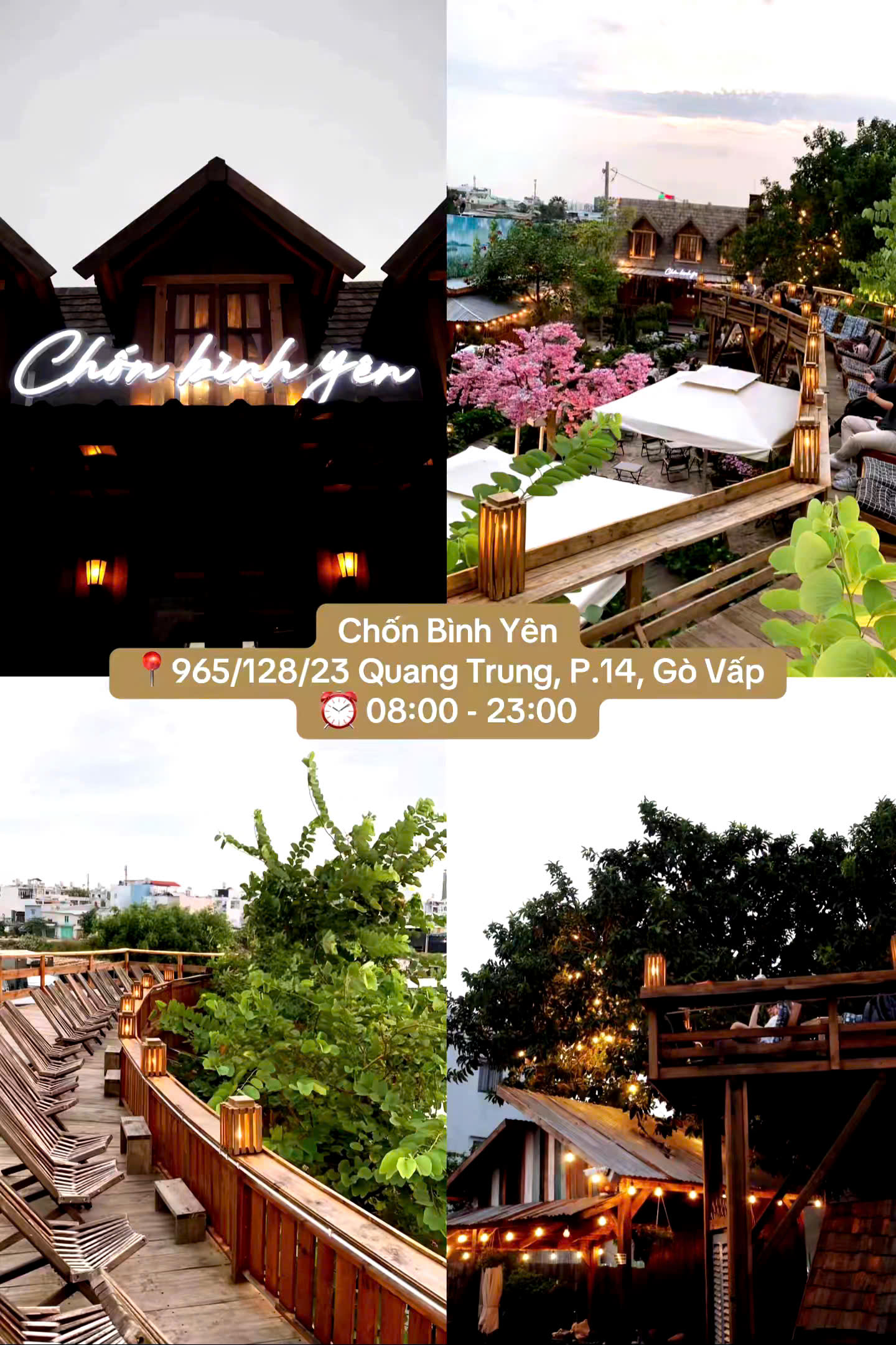Chốn Bình Yên là quán cà phê mang không gian nhẹ nhàng, yên tĩnh, thích hợp để thư giãn và thả lỏng tâm hồn