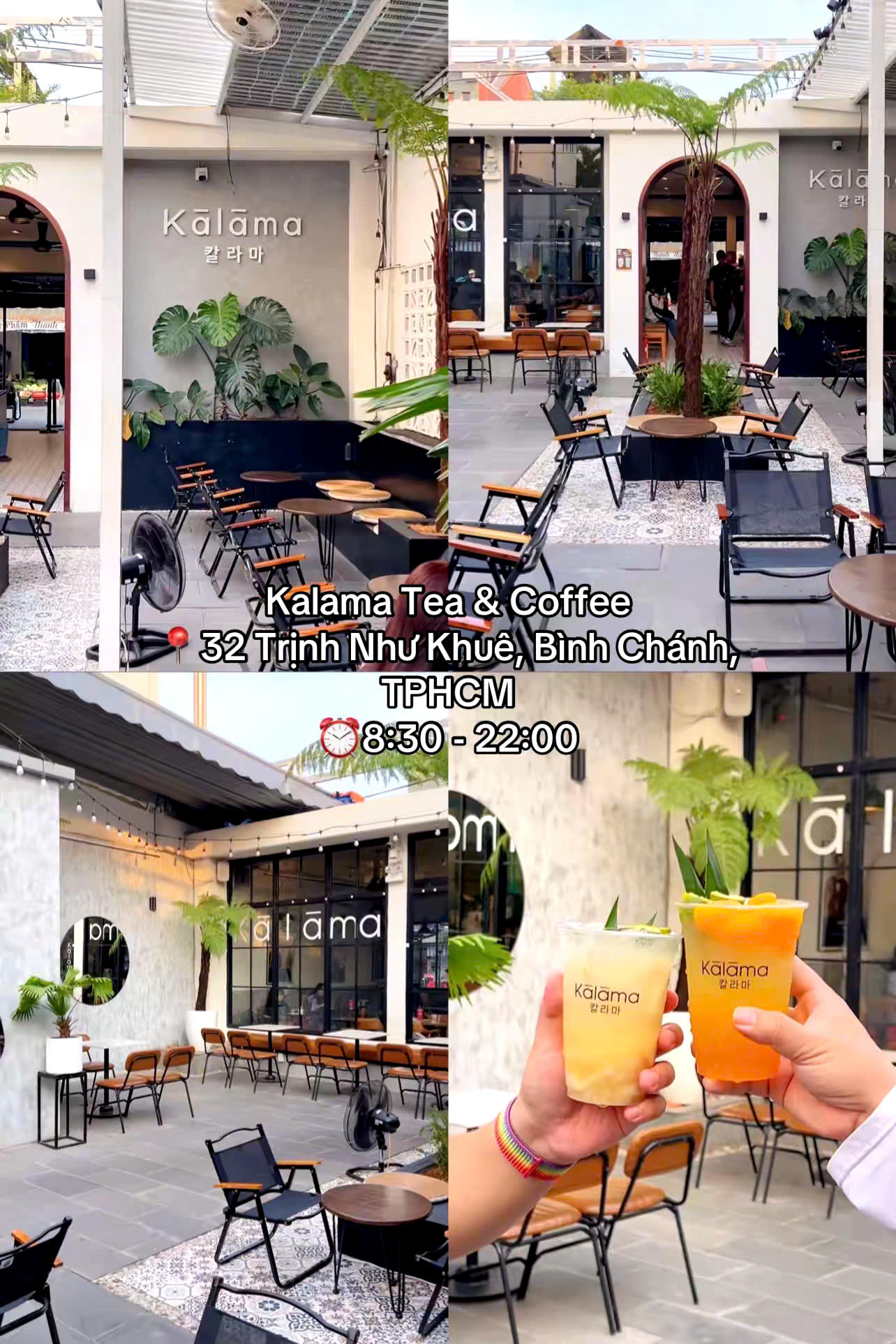 Không gian thoáng mát, hiện đại của Kalama Tea & Coffee, lý tưởng để học tập, làm việc và thư giãn.
