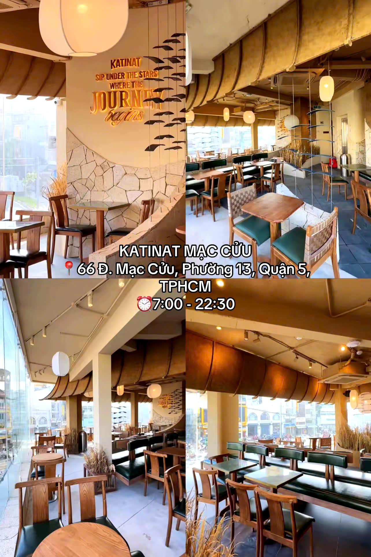 Không gian Katinat Mạc Cửu mang vẻ đẹp hiện đại pha chút cổ điển, thoáng đãng và tràn ngập ánh sáng tự nhiên.