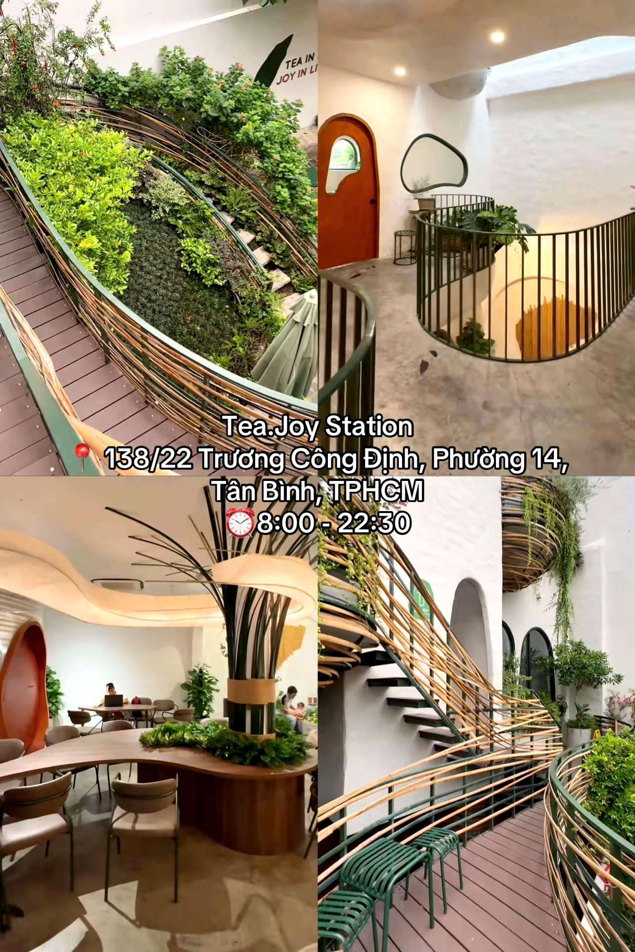 Tea.Joy Station hiện đại, ấm cúng, nằm trong hẻm yên tĩnh với không gian xanh mát và thoáng đãng