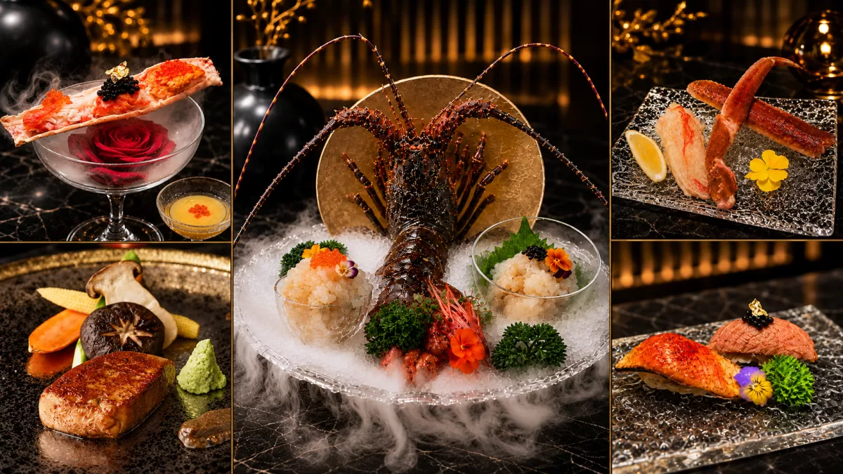 Các món trong set Teppanyaki Omakase tại nhà hàng Nhật The Gu Quận 5